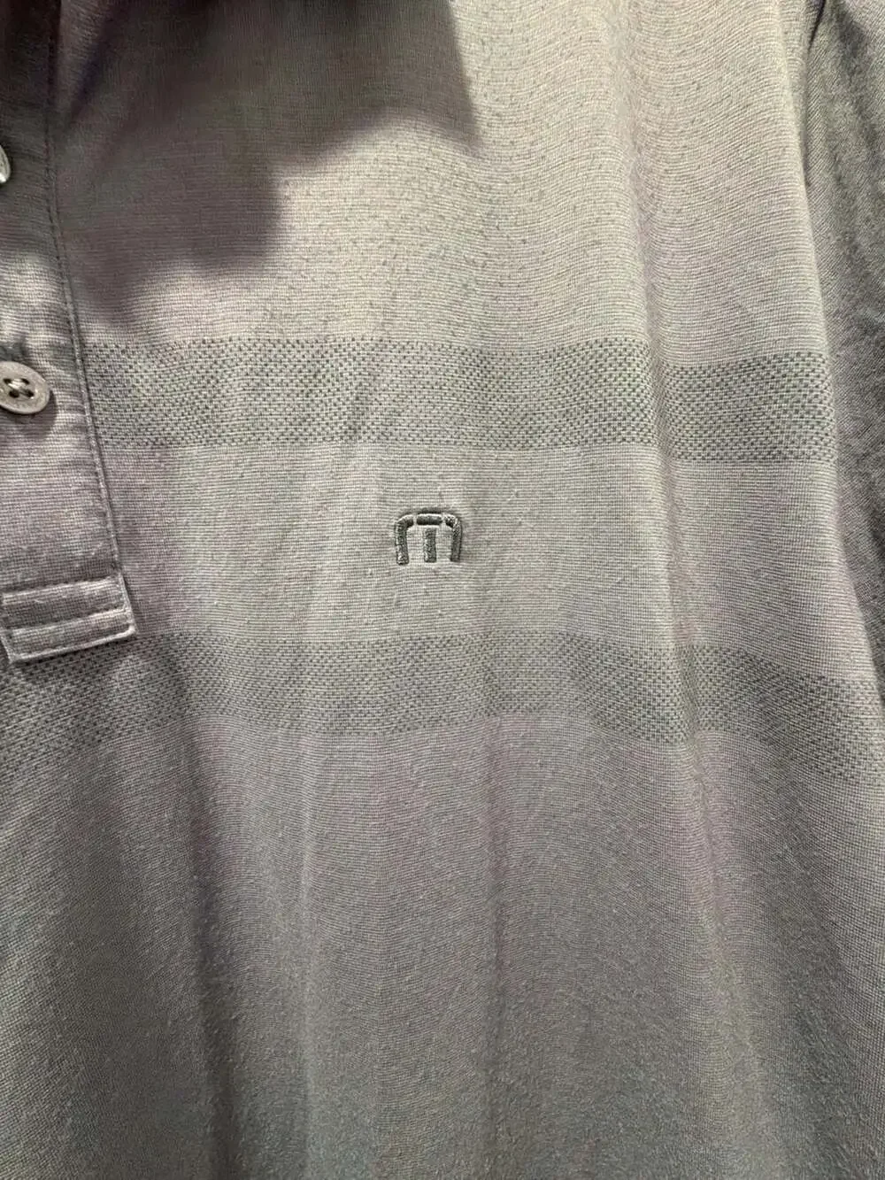 TravisMathew Coastal Chest Stripe Polo Shirt Grey